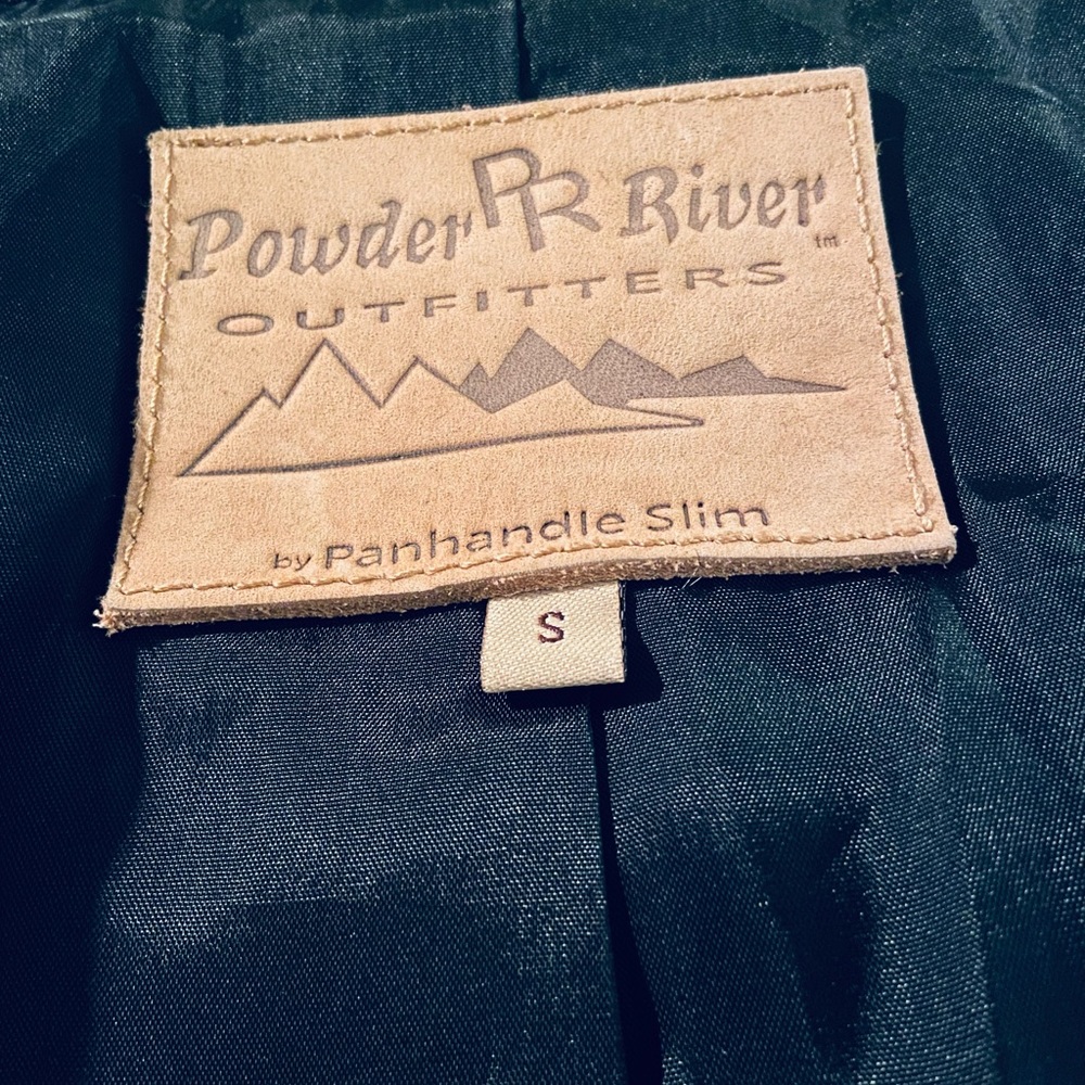 Powder River Outfitters Studded Cow Hide Panels Twisted Fringe Leather Jacket - Picture 12 of 14